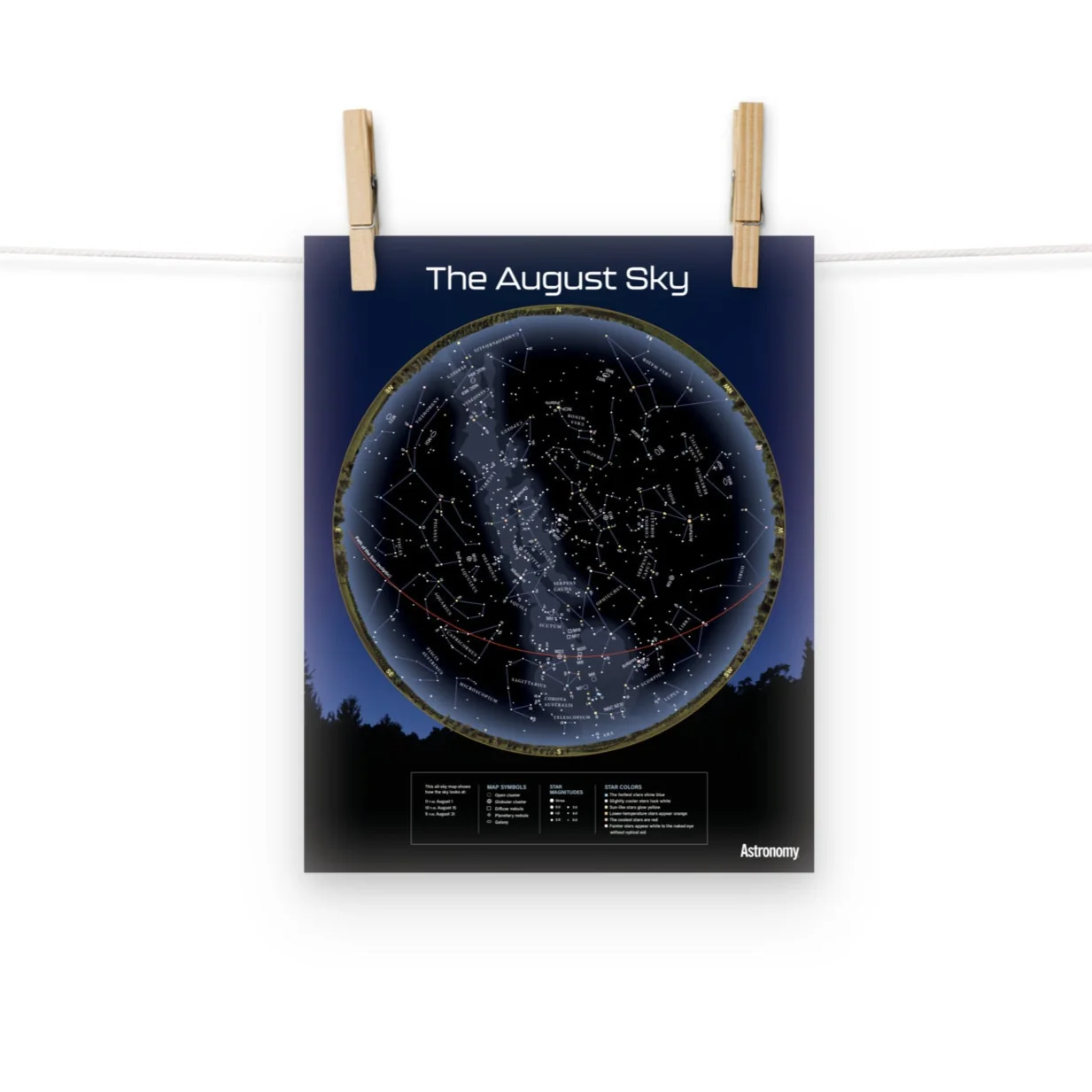 August Sky Map - 8"x10"