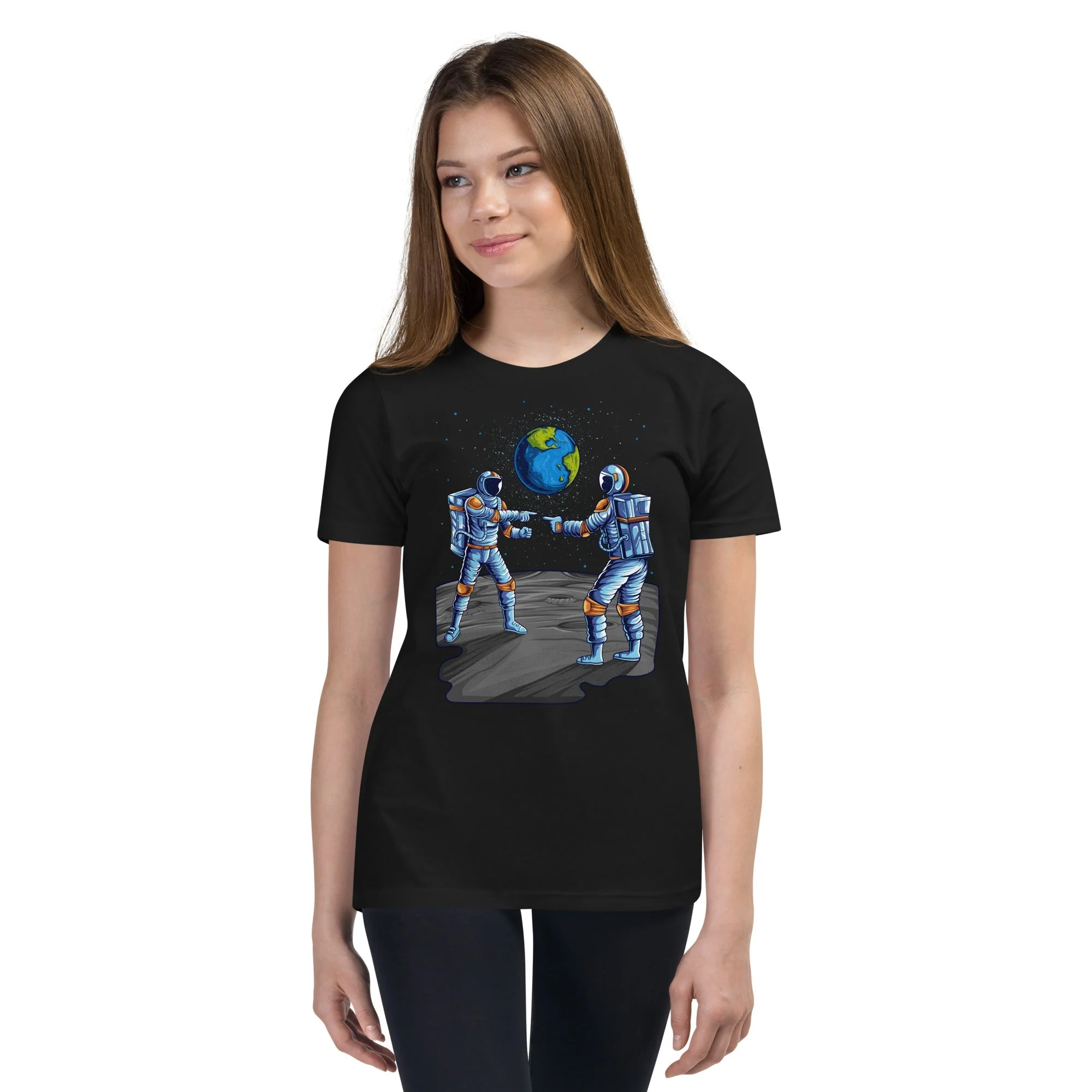 Double Identity Astronaut Meeting. Youth Short Sleeve T-Shirt - Image 2