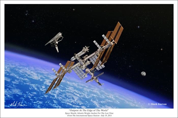 International Space Station "Outpost At The Edge of The World" in 11" x 14" or 16" x 24"