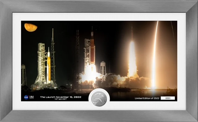 *NASA Artemis I The Launch Silver Coin Panoramic Photo Mint
