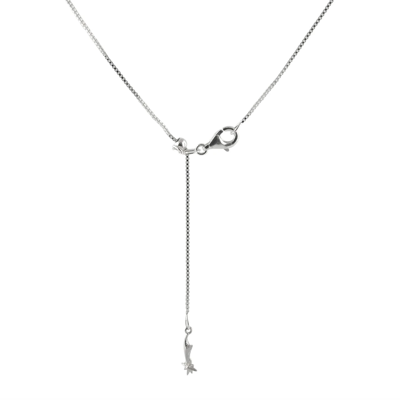 Starborn 22” Adjustable Sterling Silver, Box Chain with Adjustable "Slide Ball" - Image 5