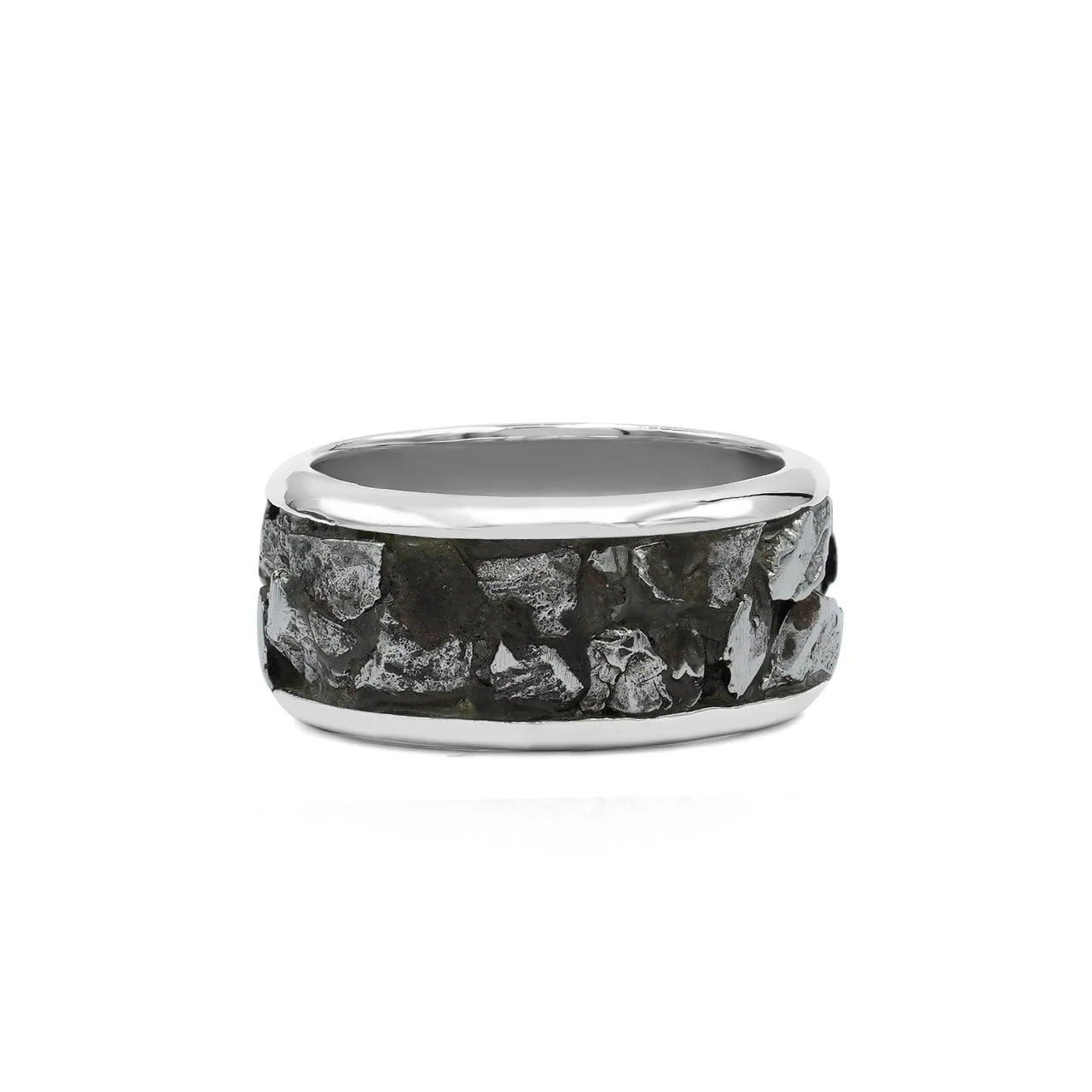 Starborn Campo del Cielo Meteorite Nugget Inlay Ring in Sterling Silver - Image 2